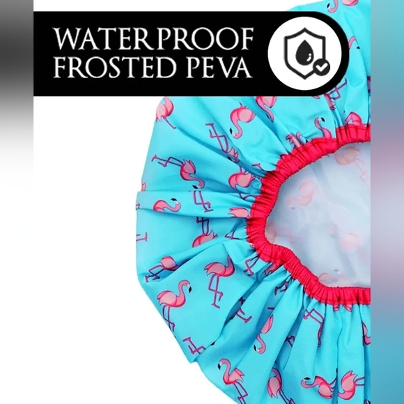 Reusable Shower Cap & Bath Cap & Lined, Oversized Waterproof Shower Caps Large - Picture 3 of 9